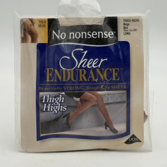 no nonsense Accessories - No nonsense Sheer Endurance Thigh Highs Beige Mist Sheer Toe Long CW5 New